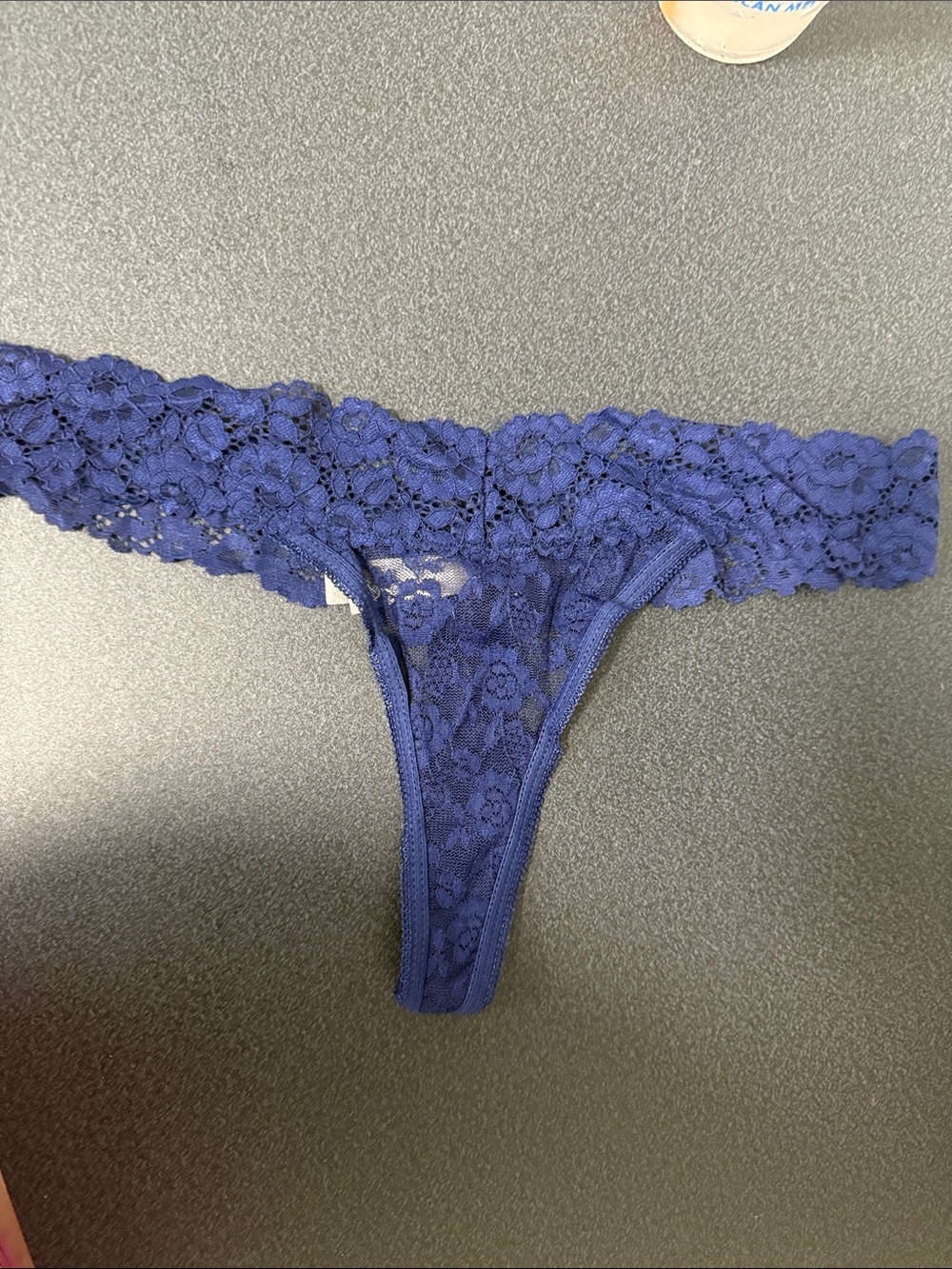 Daisy Fuentes Navy Blue Lace Thong Panty